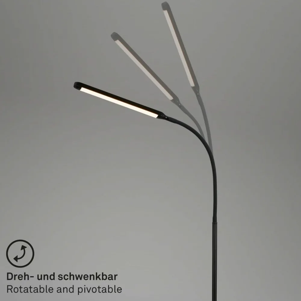 Briloner Pivaz LED-gulvlampe justerbar berøringsdæmper sort