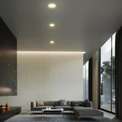 Briloner Plat LED-indbygningsspot, hvid, Ø 10 cm, 3.000K