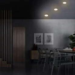 Briloner Plat LED-indbygningsspot, hvid, Ø 10 cm, 3.000K