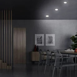 Briloner Plat LED-indbygningsspot, hvid, Ø 7,5 cm, 4.000K