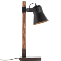 Brilliant Plow bordlampe, sort/mørkt træ