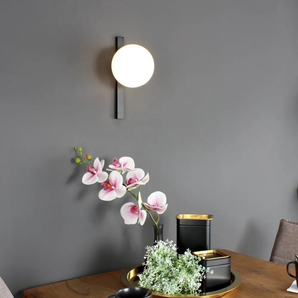 Eco-Light Pluto væglampe, 1 lyskilde, sort/hvid, afbryder