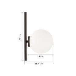 Eco-Light Pluto væglampe, 1 lyskilde, sort/hvid, afbryder