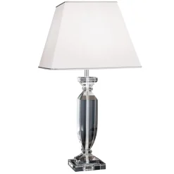 ORION Pokal bordlampe med krystal, krom/hvid