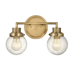 Poppy væglampe til badeværelset, 2 lk, messing^Quintiesse Clearance