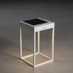 Konstsmide Portofino LED-solcellelygte, væg/bord, hvid