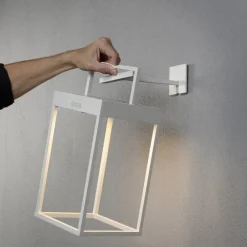 Konstsmide Portofino LED-solcellelygte, væg/bord, hvid