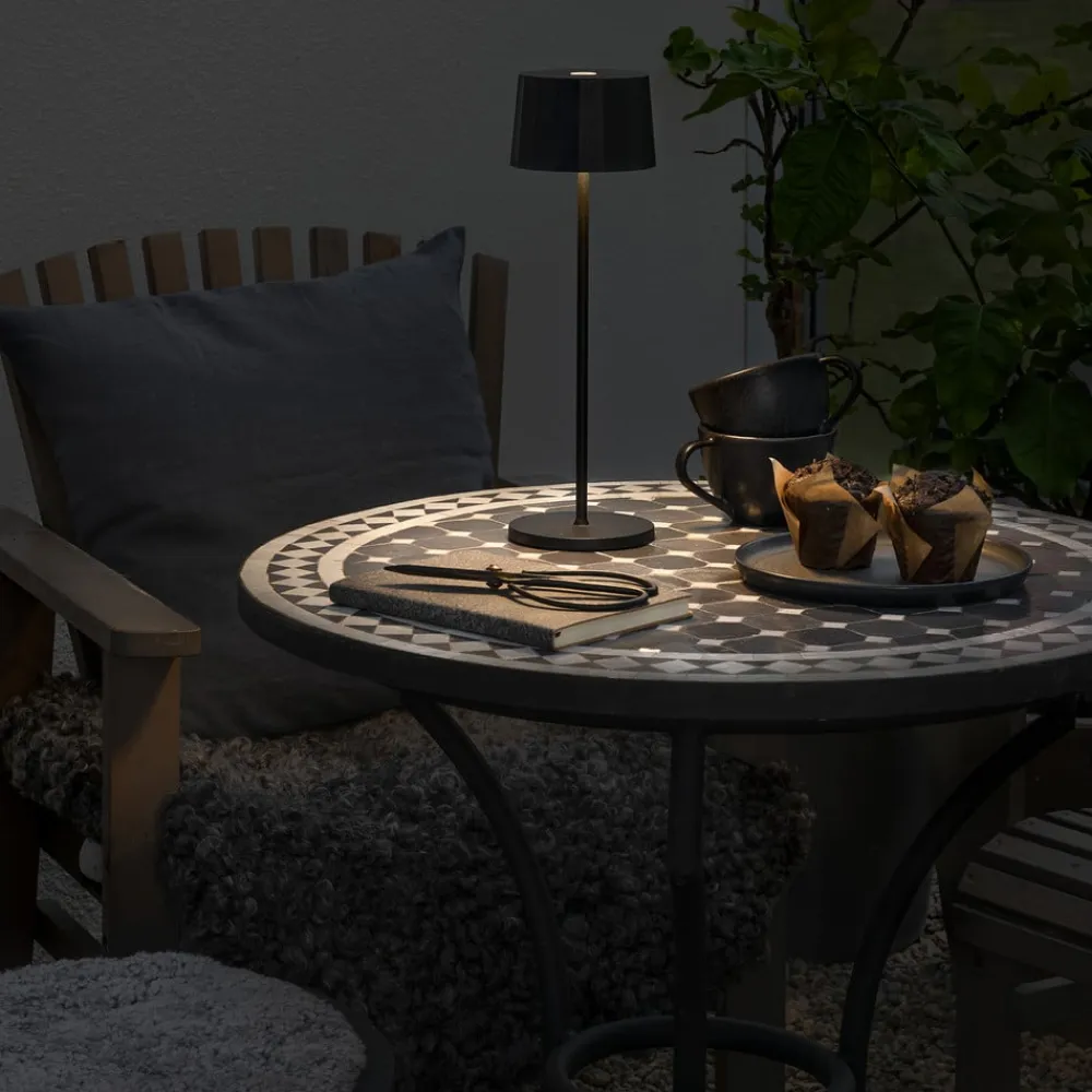 Konstsmide Positano LED-bordlampe til udendørs brug, sort