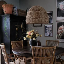 PR Home Hængelampe Cebu, Ø 57 cm, Lampakanay-skærm, IP20