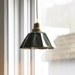 Hængelampe Ester, grøn, Ø 17 cm, jern, stik^PR Home Best