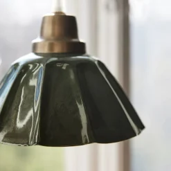 Hængelampe Ester, grøn, Ø 17 cm, jern, stik^PR Home Best