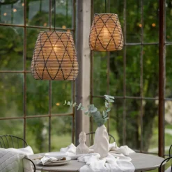 PR Home Udendørs Pendellamper|Terrassebelysning>Lollo udendørs pendel, naturligt rattan-look, Ø 28 cm