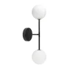 Sigma D væglampe, sort/opal, 2 lyskilder, 49 cm glas^PR Home