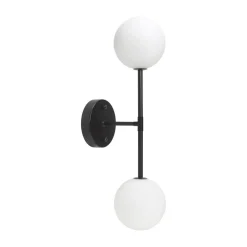 Sigma D væglampe, sort/opal, 2 lyskilder, 49 cm glas^PR Home
