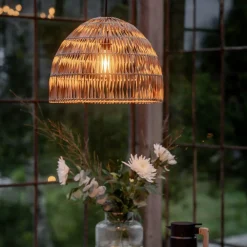 PR Home Udendørs Pendellamper>udendørs hængelampe Lace naturfiber, stikledning, Ø37cm