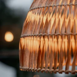 PR Home udendørs hængelampe Lace naturfiber, stikledning, Ø46cm