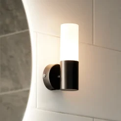 PR Home væglampe til badeværelset Beta, sort, IP44