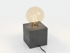 Prestwick 2 bordlampe med træterning, sort^EGLO Discount