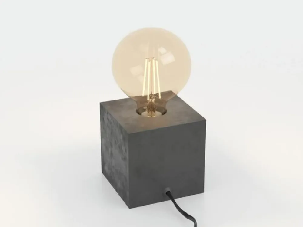 Prestwick 2 bordlampe med træterning, sort^EGLO Discount