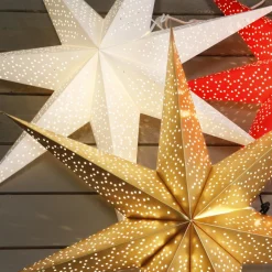 Prikket papirstjerne med hulmønster, hvid Ø 70 cm^STAR TRADING