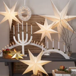 Prikket papirstjerne med hulmønster, hvid Ø 70 cm^STAR TRADING