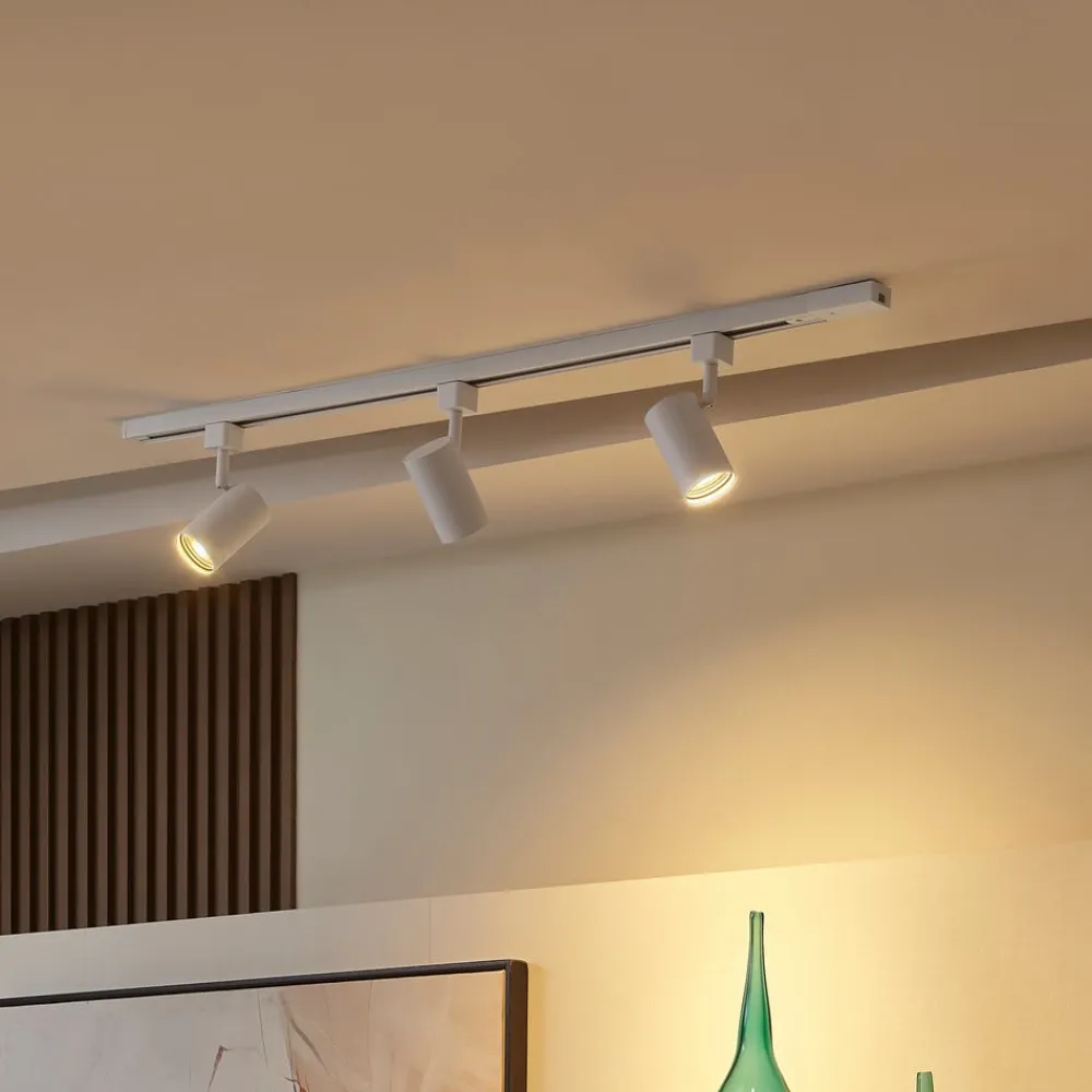 PRIOS 1 lyskilde skinnesystem Jorell, hvid, 3 lyskilder, GU10