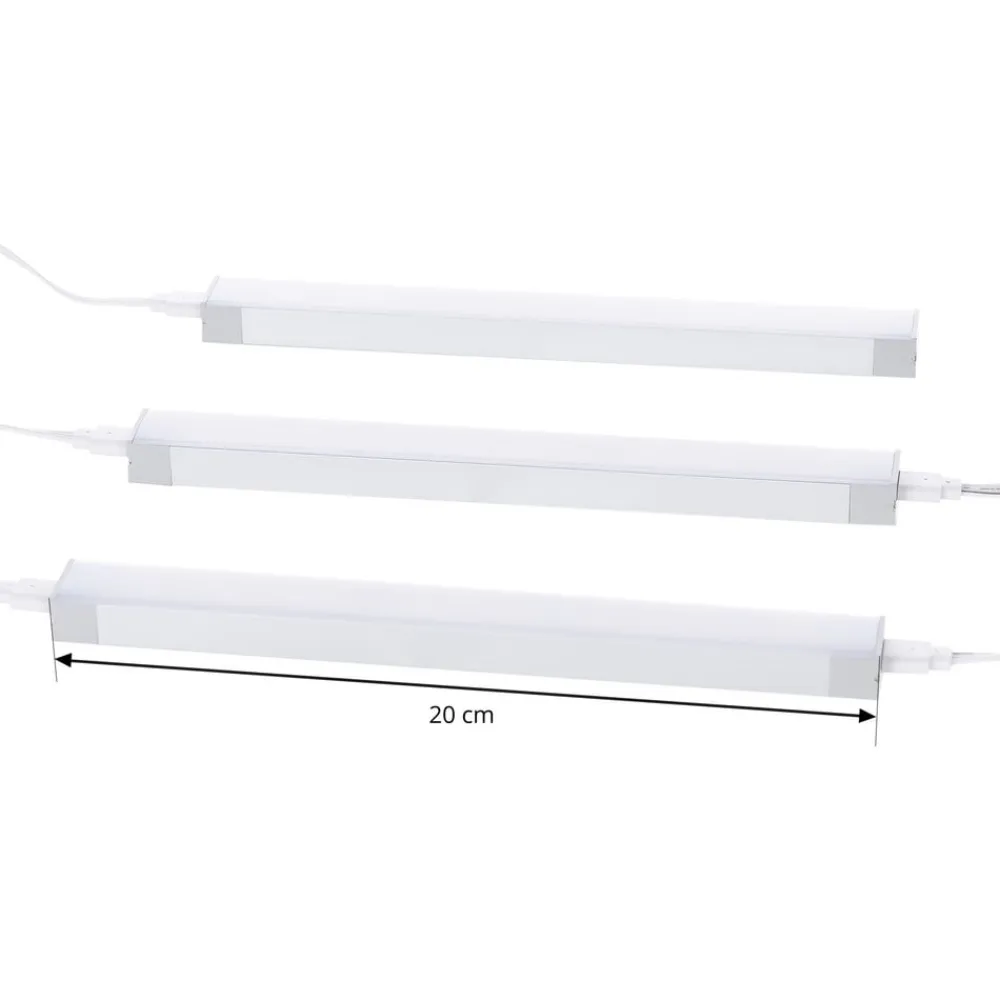 PRIOS Esbena LED-underskabsbelysning CCT 20 cm sæt med 3 stk