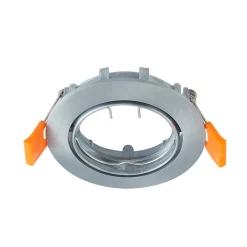 forsænket loftlampe Fibur, børstet sølv, Ø 8,2 cm^PRIOS Discount