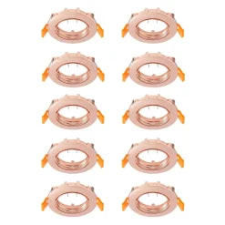 PRIOS Indbygningsspots>forsænket loftlampe Fibur, kobber, zink, Ø8,2 cm, 10 stk