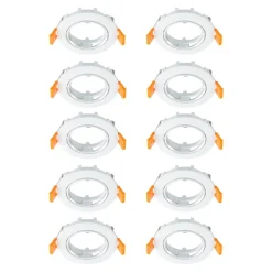 PRIOS Gang|Loftlamper>forsænket loftlampe Fibur, hvid, zink, Ø 8,2 cm, 10 stk