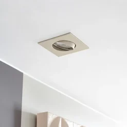 PRIOS indbygningslampe Fibur, beige, 9 cm, GU10