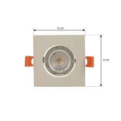 PRIOS indbygningslampe Fibur, beige, 9 cm, GU10