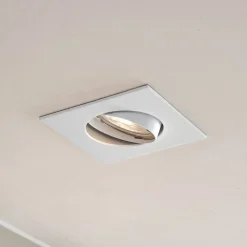 PRIOS indbygningslampe Fibur, hvid, 9 cm, GU10