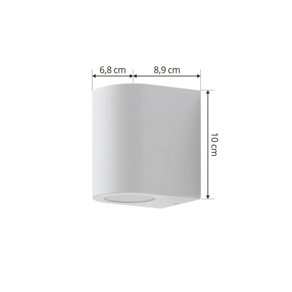 PRIOS Væglamper>Irfan udendørs væglampe rund hvid 10 cm