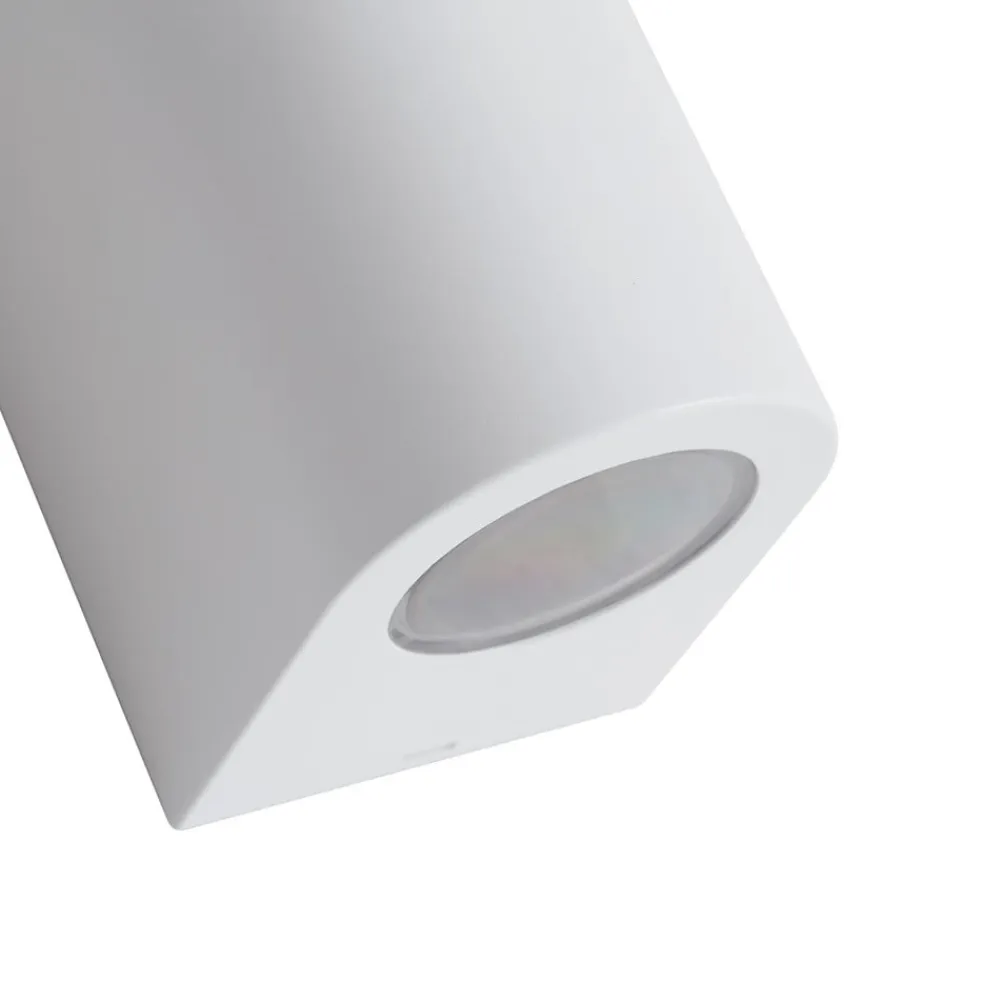 PRIOS Væglamper>Irfan udendørs væglampe rund hvid 10 cm