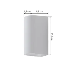 PRIOS Irfan udendørs væglampe rund hvid 15,5 cm