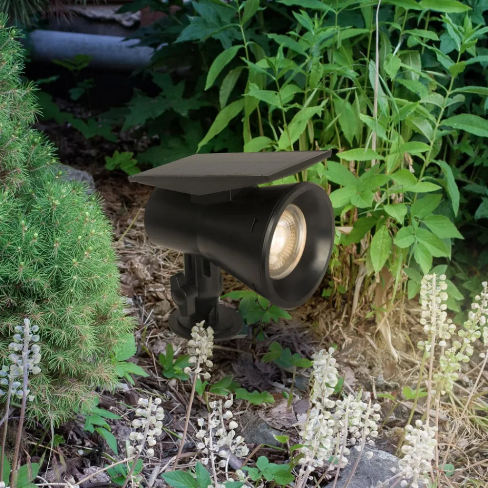 PRIOS Solcellelamper>Jostiras LED-solspotlight med jordspyd