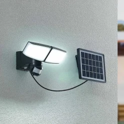 PRIOS Solcelle Lampe Med Sensor|Væglampe Med Sensor>Kalvito LED-solcellevægspot, sensor 2 lk