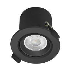 LED indbygningslampe Shima, sort, 9 W, 3000K, dæmpbar^PRIOS Best