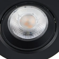 LED indbygningslampe Shima, sort, 9 W, 3000K, dæmpbar^PRIOS Best