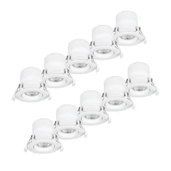 LED indbygningslampe Shima, hvid, 7W, 3000K, 10stk, dæmpbar^PRIOS Best