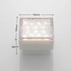 PRIOS LED nedgravningslampe Ewgenie, 10 cm, transparent