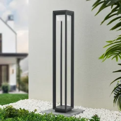 PRIOS Gadebelysning>LED-gadelampe Gamion, 90 cm, antracit, metal, IP54