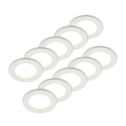 PRIOS LED-indbygningslampe Cadance, hvid, 12 cm, sæt med 10, CCT