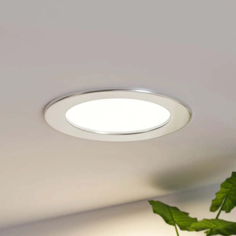 PRIOS LED-indbygningslampe Cadance, sølv, 17 cm, sæt med 10, CCT