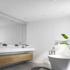 PRIOS LED-indbygningslampe Cadance, sølv, 17 cm, sæt med 10, CCT