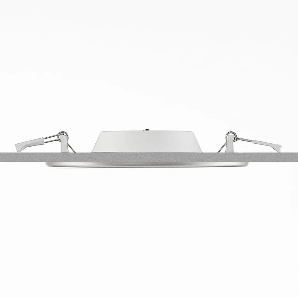 PRIOS LED-indbygningslampe Cadance, sølv, 17 cm, sæt med 10, CCT