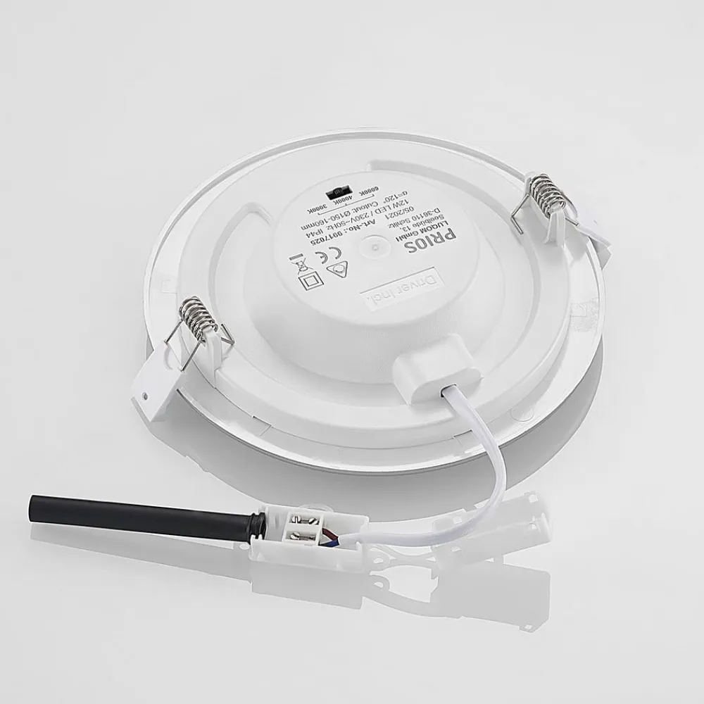 PRIOS LED-indbygningslampe Cadance, sølv, 17 cm, sæt med 10, CCT