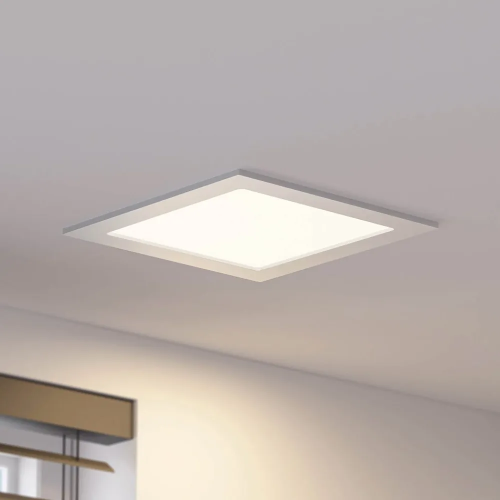 PRIOS Indbygningsspots>LED-indbygningslampe Helina, sølv, 22 cm, 24 W, dæmpbar