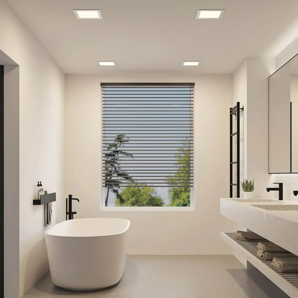 PRIOS Indbygningsspots>LED-indbygningslampe Helina, sølv, 22 cm, 24 W, dæmpbar